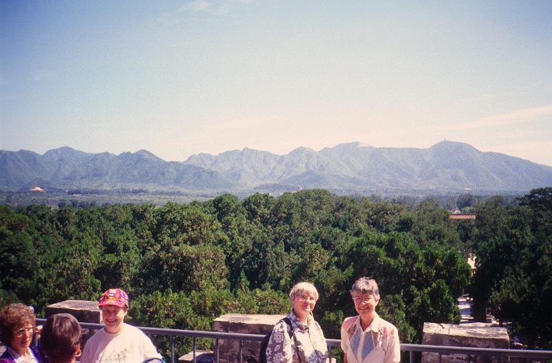 0280-view from Ming Tombs, Judy, Ernabelle.jpg - Judy and Ernabelle.  View from Ming Tombs.  China